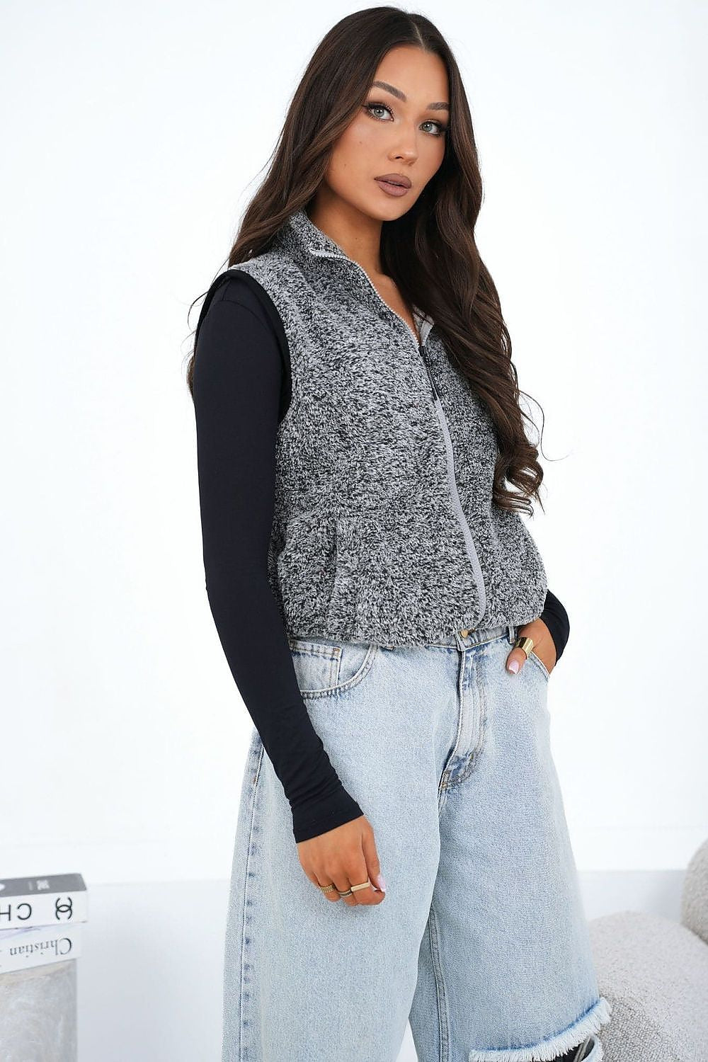 Weste Damen Teddy Fleece Reißverschluss – Warm & Stylish