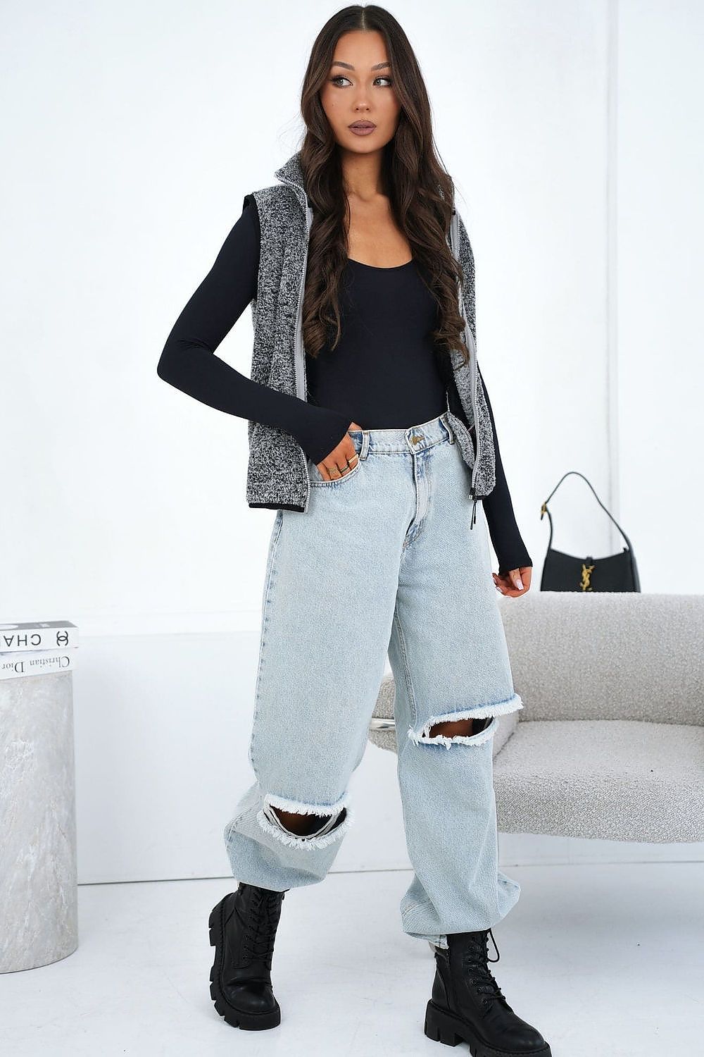 Weste Damen Teddy Fleece Reißverschluss – Warm & Stylish
