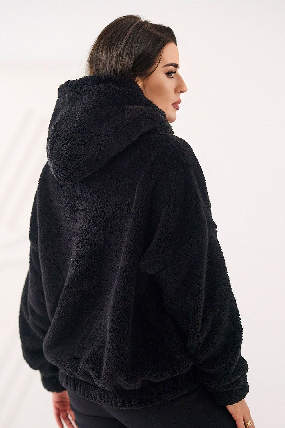 Hoodie Damen Bärenmotiv Kapuze Kängurutablesche