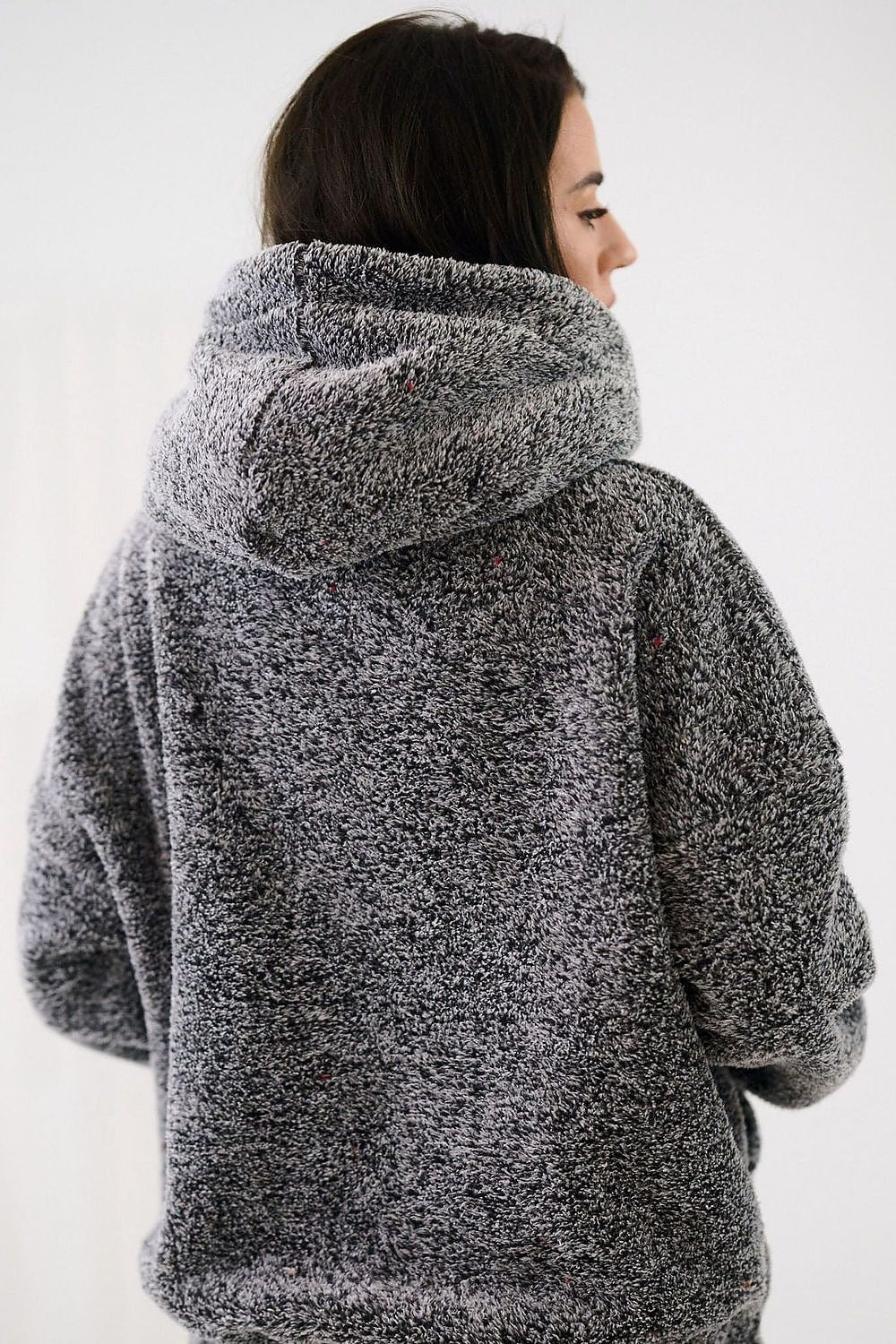 Hoodie Damen Bärenmotiv Kapuze Kängurutablesche