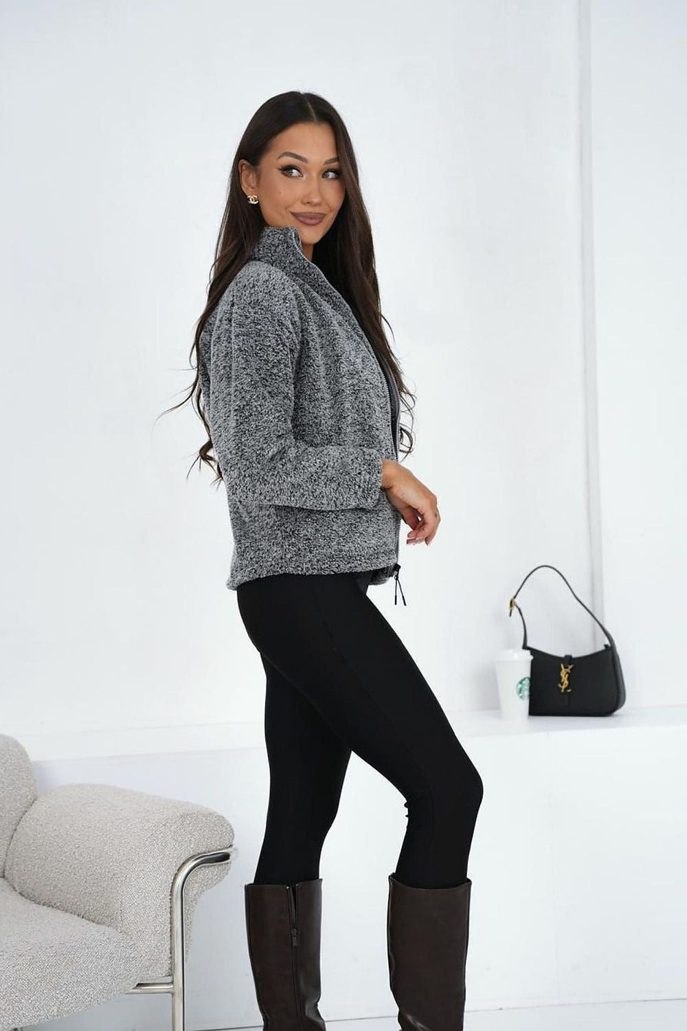 Sweatshirt Damen Teddy Fleece Reißverschluss – Kuschelig & Warm