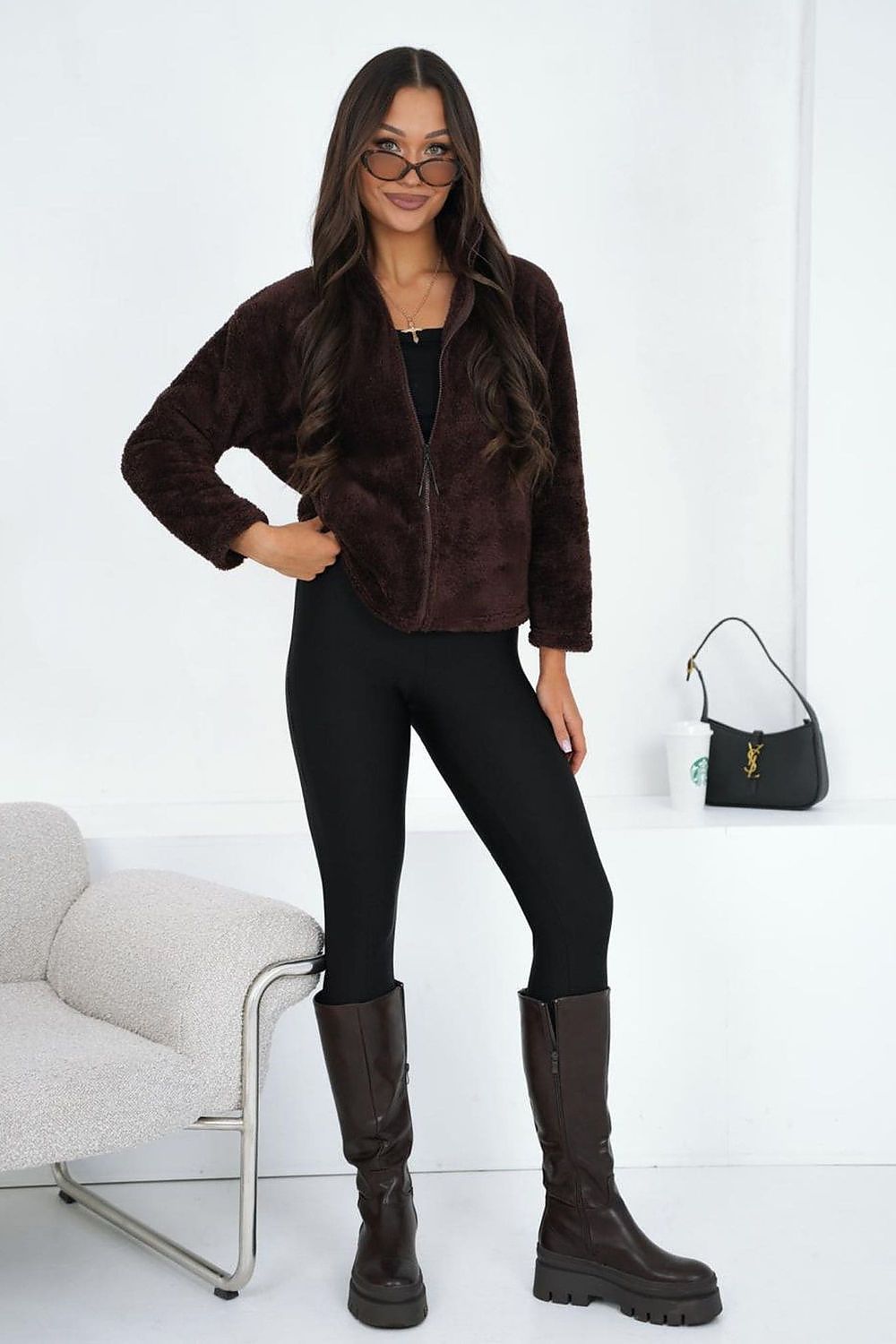 Sweatshirt Damen Teddy Fleece Reißverschluss – Kuschelig & Warm