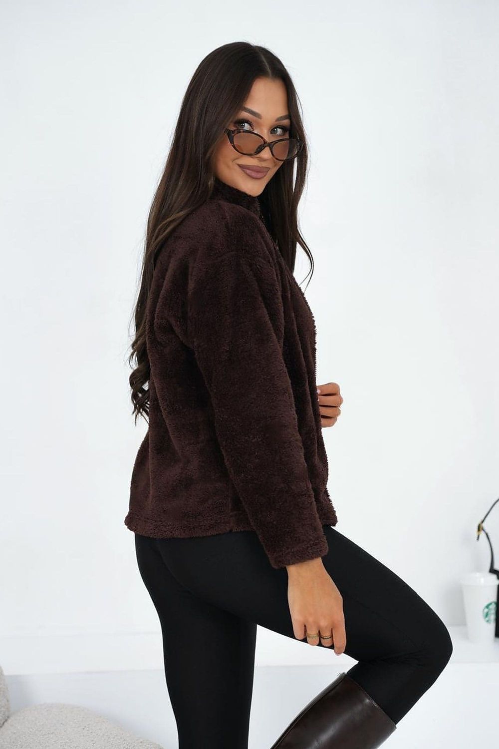Sweatshirt Damen Teddy Fleece Reißverschluss – Kuschelig & Warm