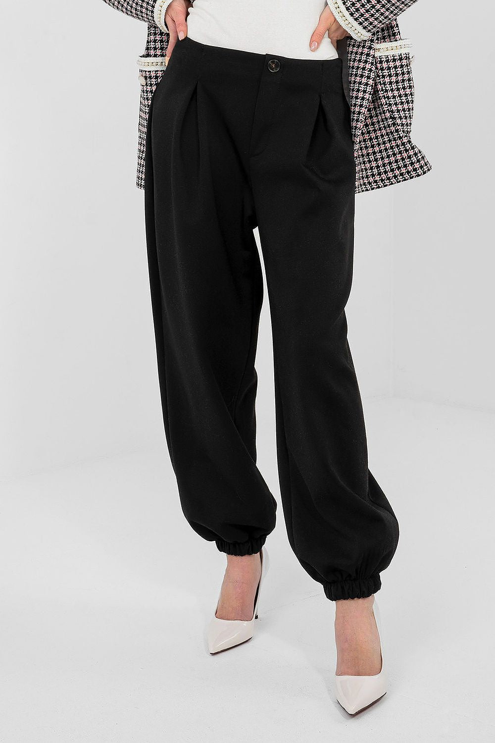 Jogger Sweatpants Italy Moda Damen – Bündchen & Falten-Design
