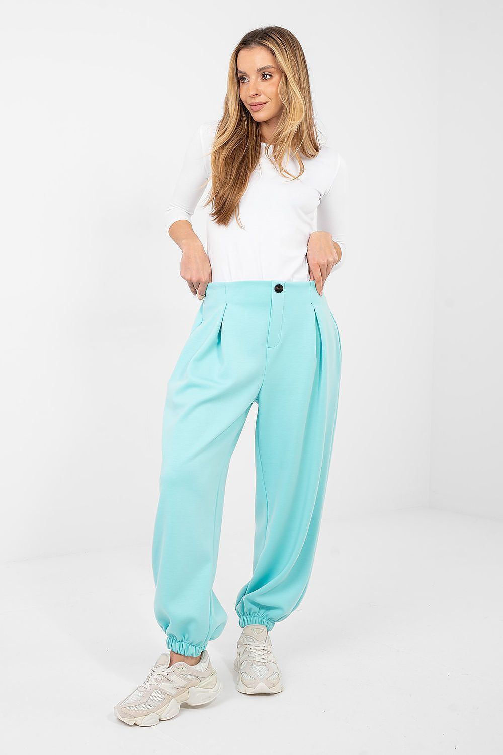 Jogger Sweatpants Italy Moda Damen – Bündchen & Falten-Design