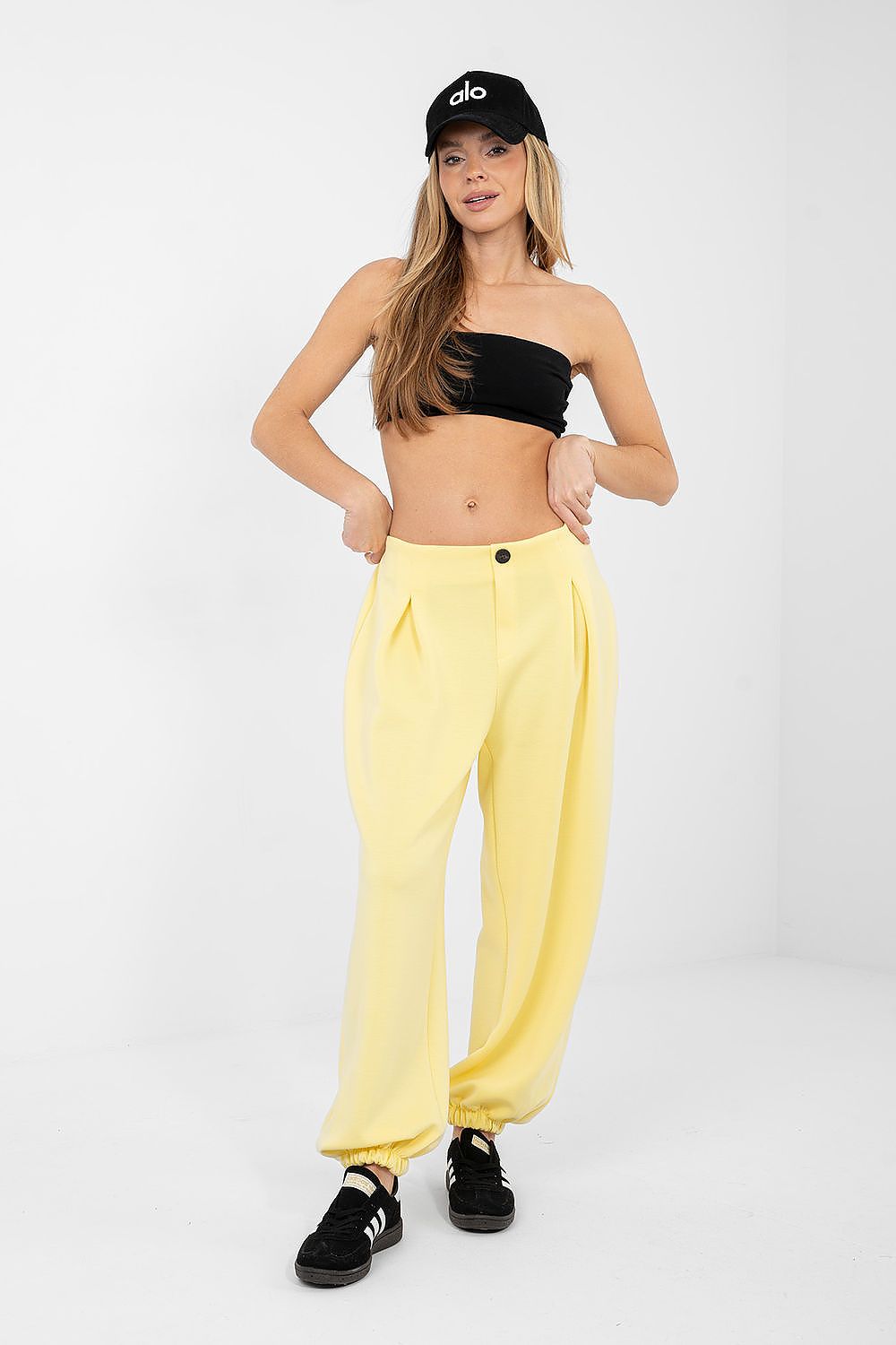 Jogger Sweatpants Italy Moda Damen – Bündchen & Falten-Design
