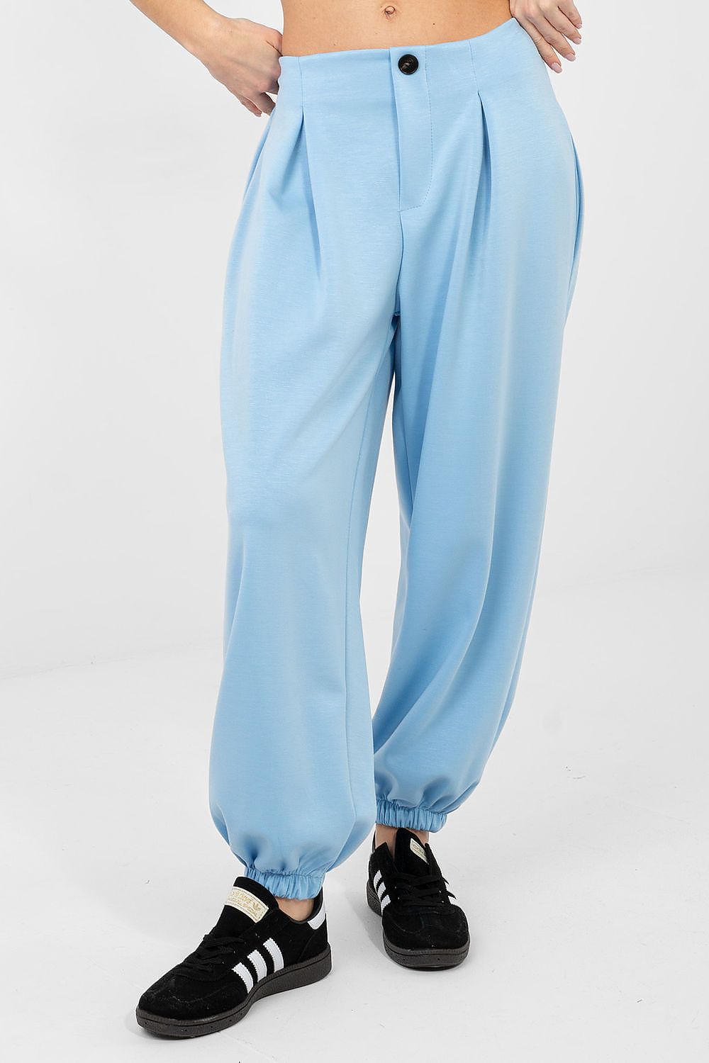 Jogger Sweatpants Italy Moda Damen – Bündchen & Falten-Design