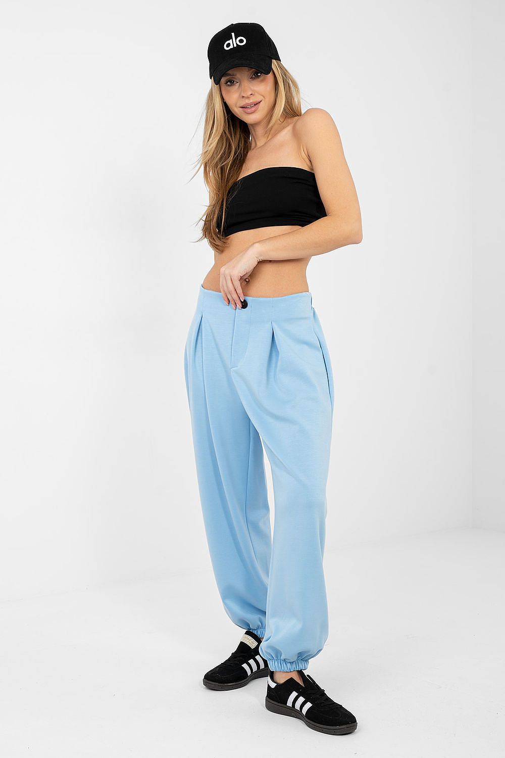 Jogger Sweatpants Italy Moda Damen – Bündchen & Falten-Design