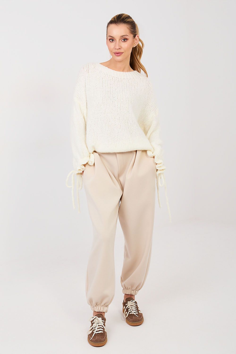 Jogger Sweatpants Italy Moda Damen – Bündchen & Falten-Design