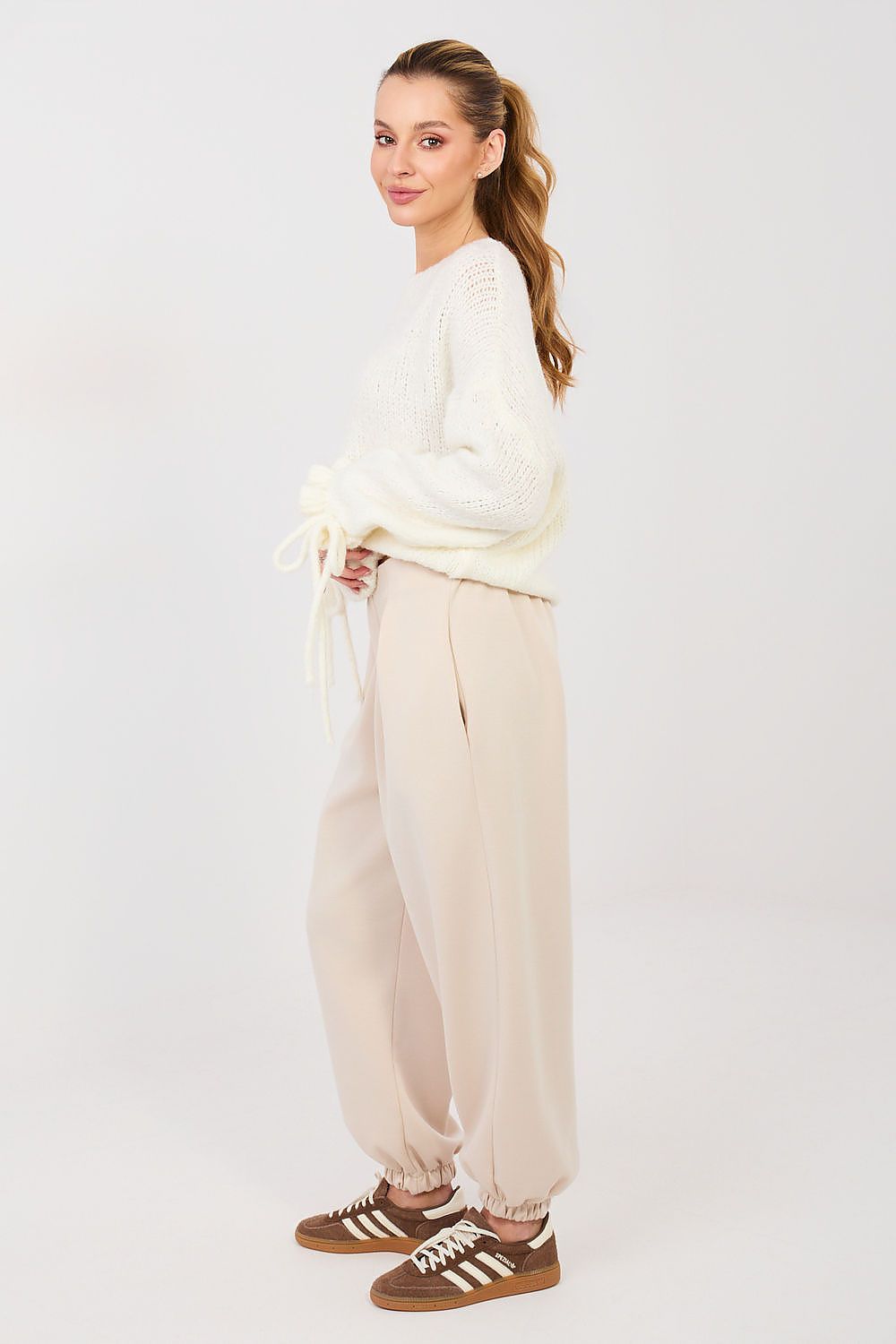 Jogger Sweatpants Italy Moda Damen – Bündchen & Falten-Design