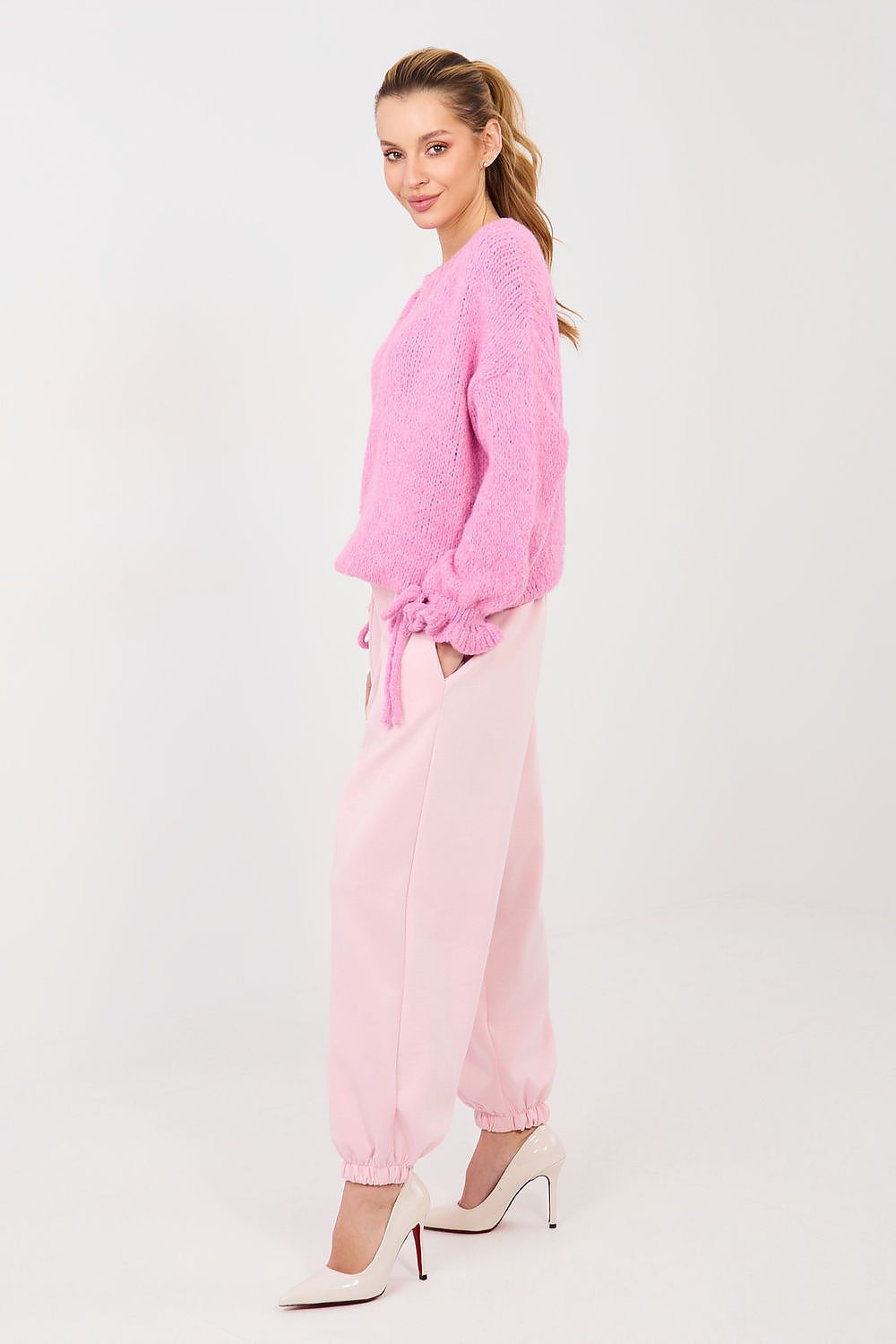Jogger Sweatpants Italy Moda Damen – Bündchen & Falten-Design