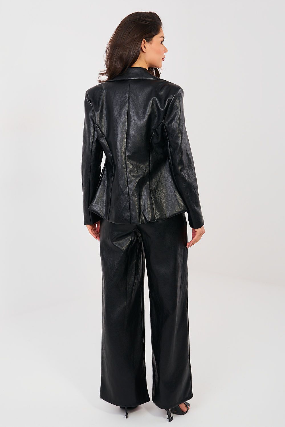 Kunstleder Hose Damen Wide Leg - Hohe Taille