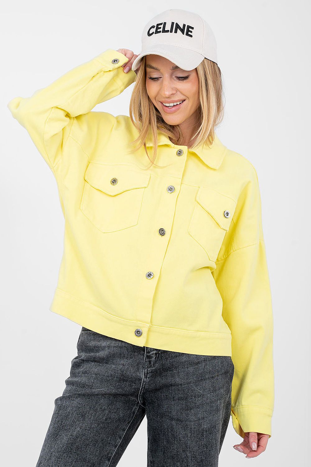 Jeansjacke Damen 9 Farben – Baumwolle Klassisch Einheitsgröße