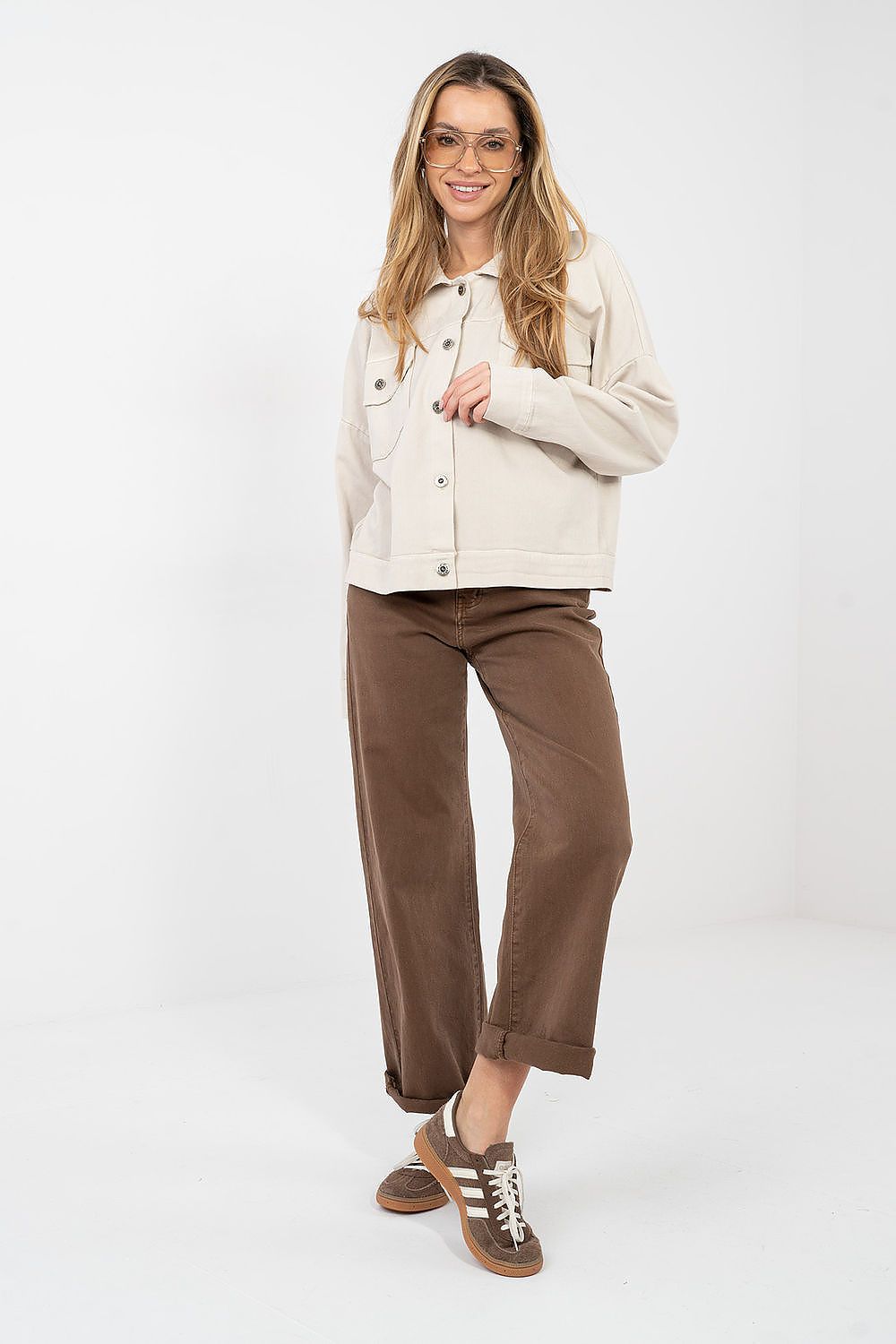 Jeansjacke Damen 9 Farben – Baumwolle Klassisch Einheitsgröße