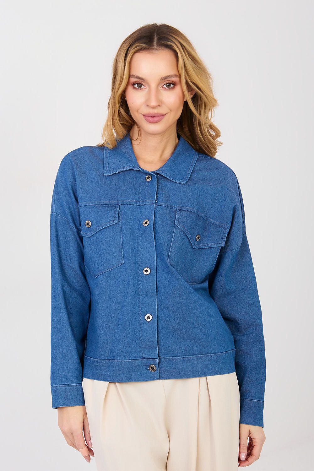 Jeansjacke Damen 9 Farben – Baumwolle Klassisch Einheitsgröße