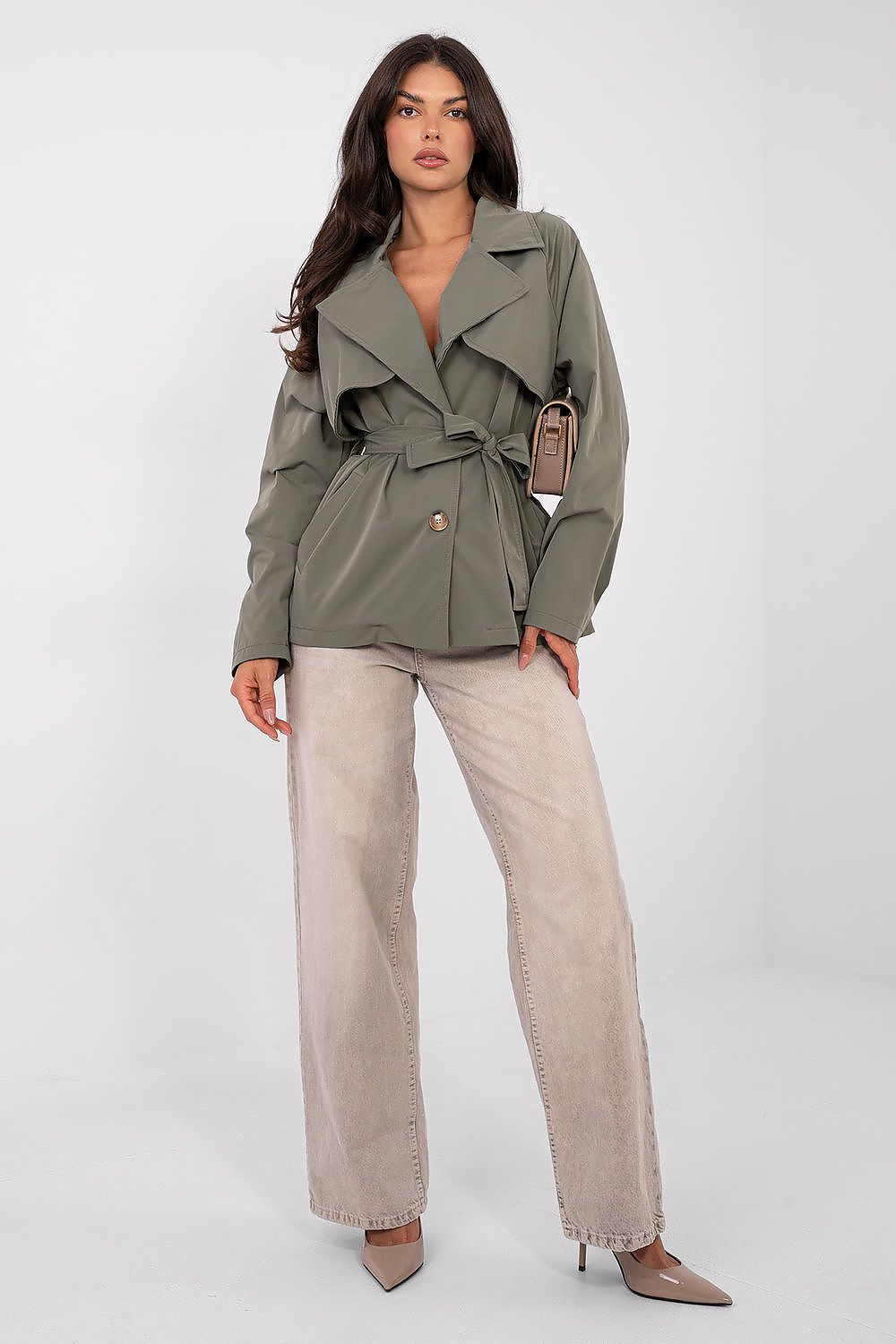 Mantel Damen Trenchcoat Tailliert Übergangsmantel
