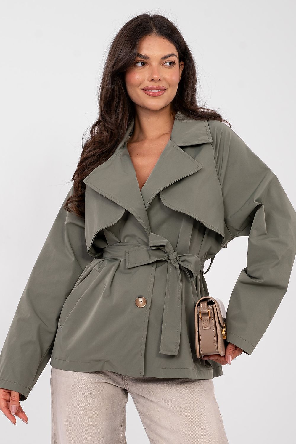Mantel Damen Trenchcoat Tailliert Übergangsmantel