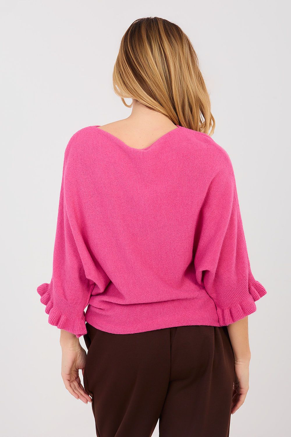 Damen Pullover Lässig 3/4 Arm Volant Alltag & Arbeit