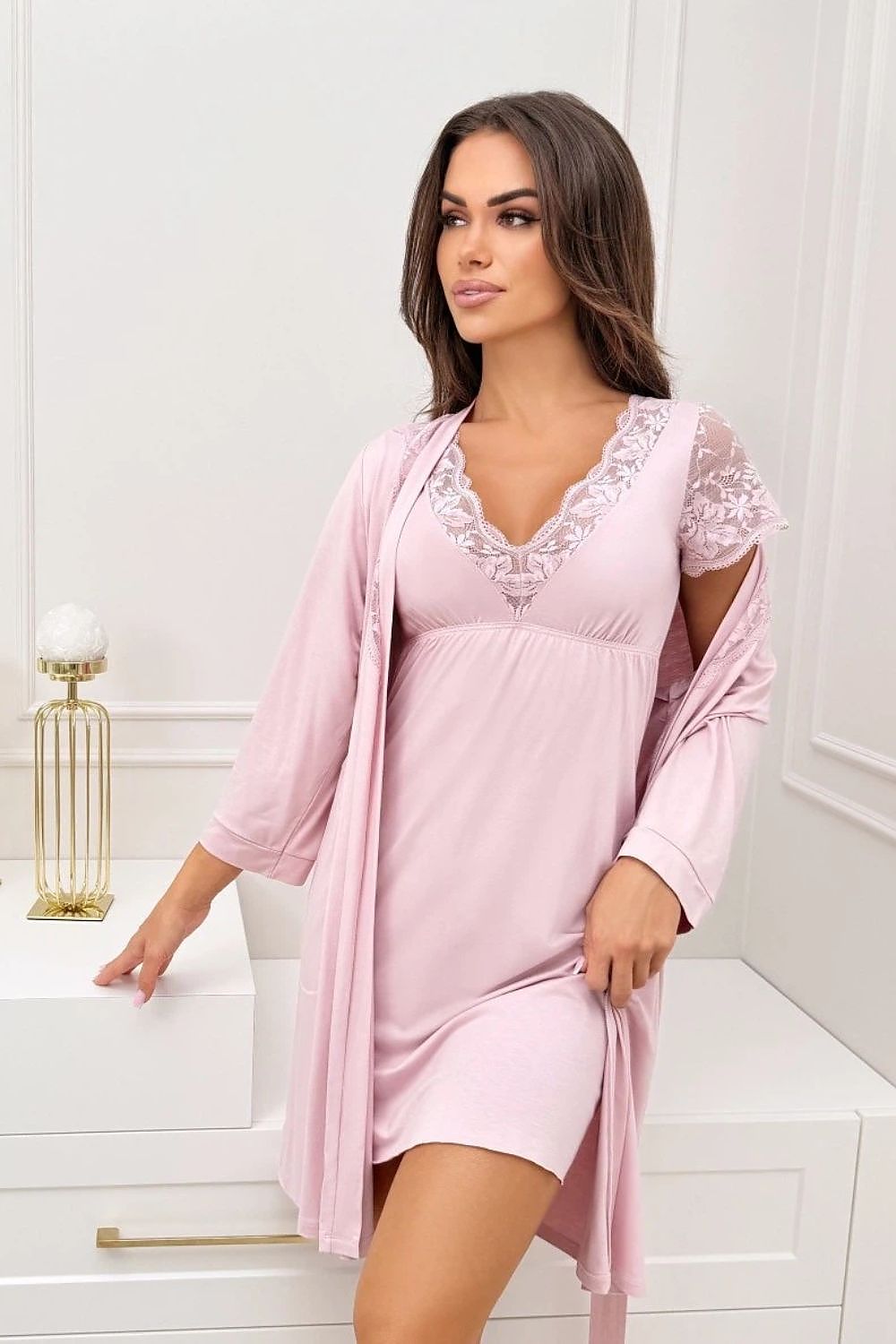 Nachthemd Damen premium – Elegantes Sleepshirt in Schwarz, Rot & Rosa