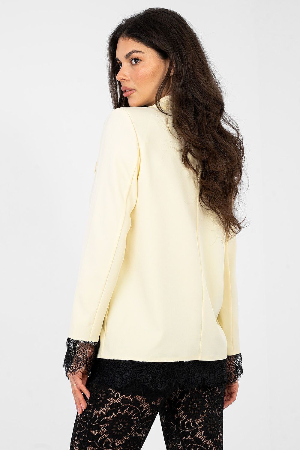 Damen Blazer klassisch mit Spitze & Knopfleiste | Sakko elegant