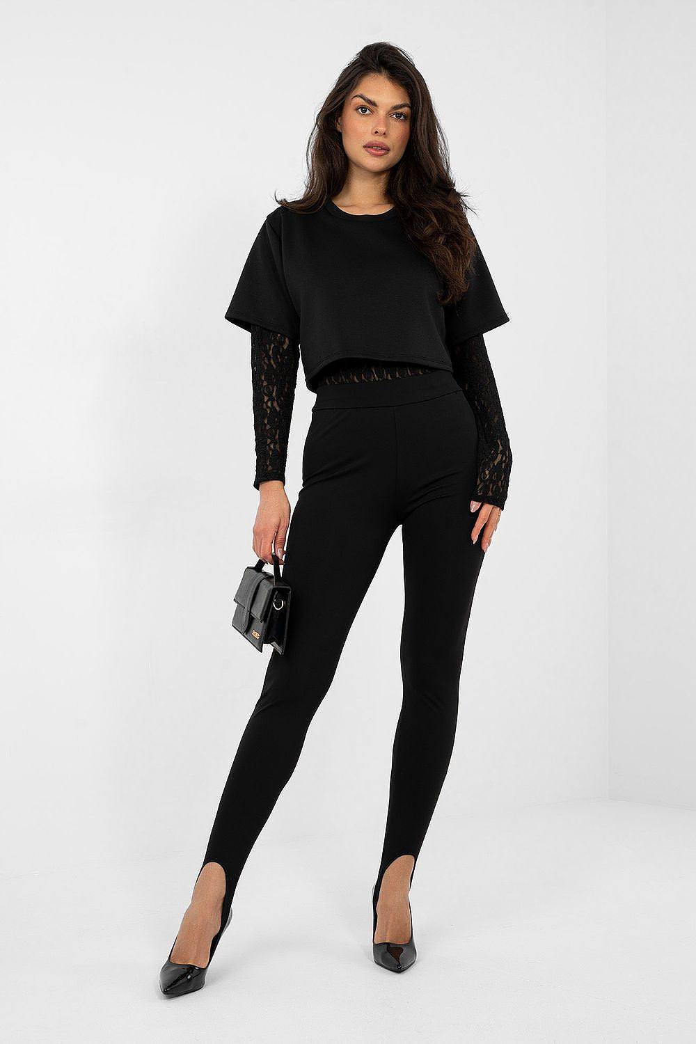 Damen Body Spitze Zweilagig - Lässiger Langarm Body mit Spitze