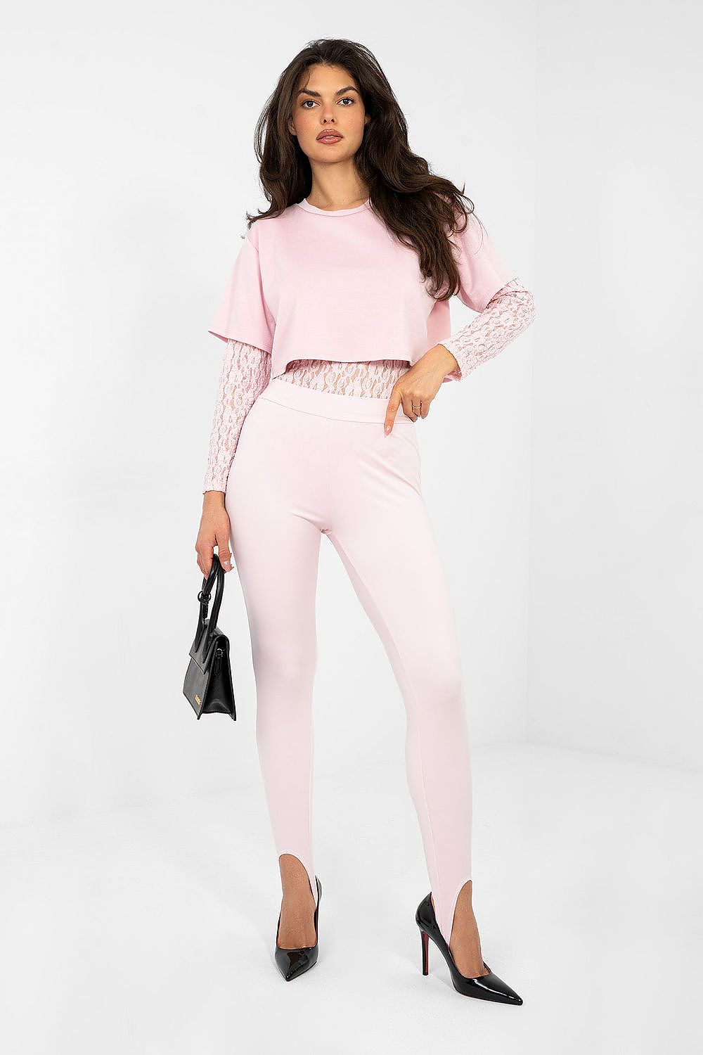 Damen Body Spitze Zweilagig - Lässiger Langarm Body mit Spitze
