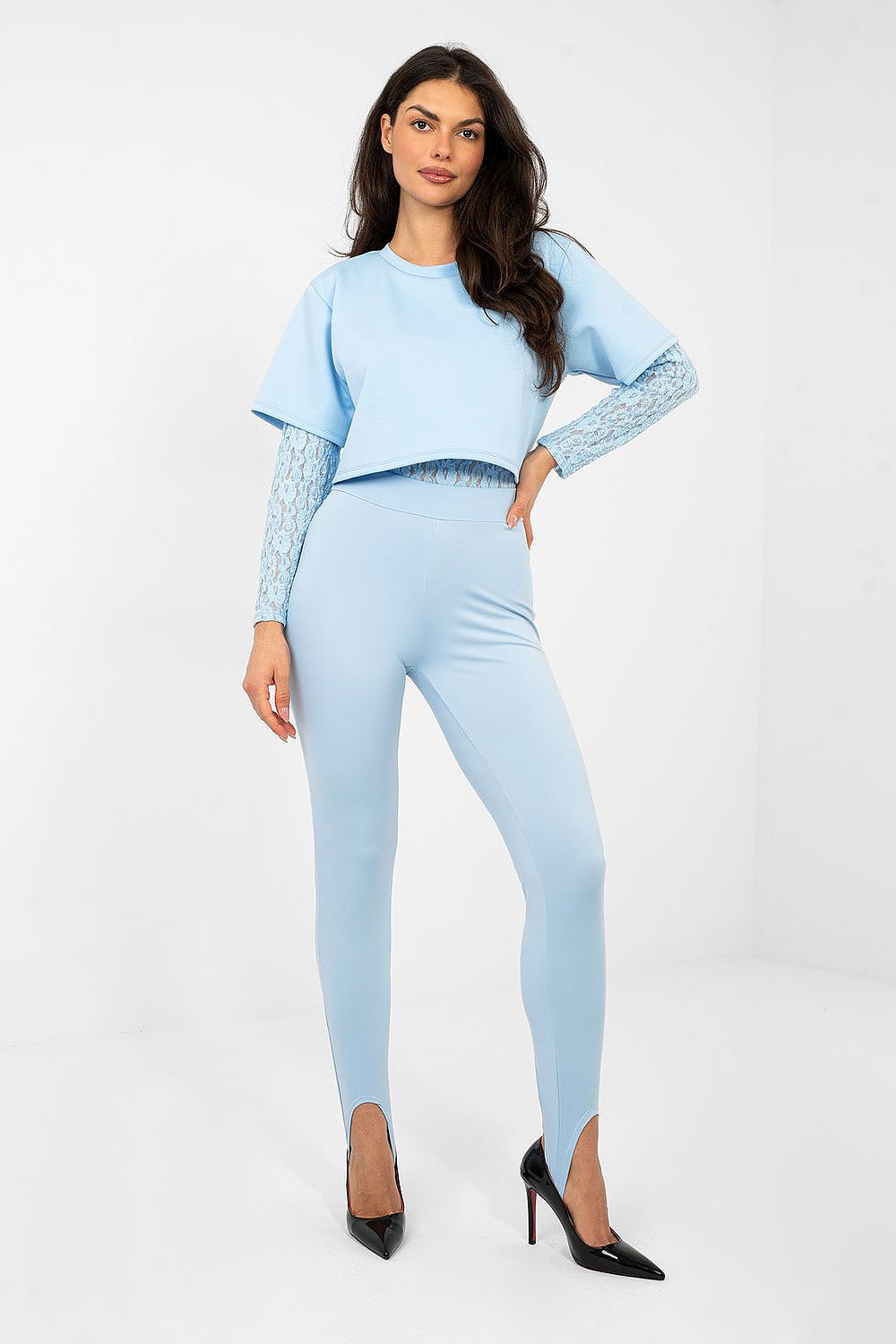 Damen Body Spitze Zweilagig - Lässiger Langarm Body mit Spitze