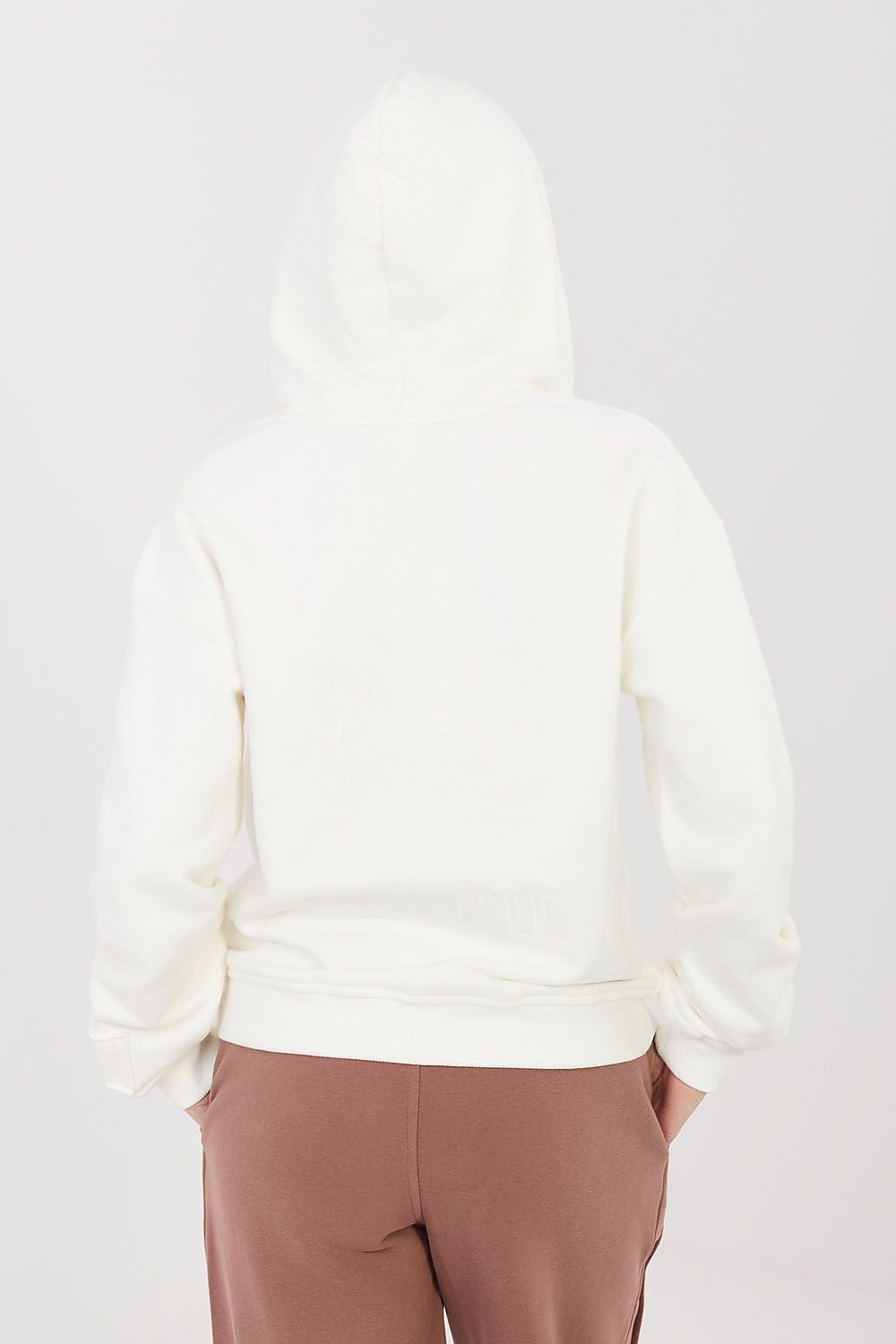 Hoodie Damen Reißverschluss Stickerei Baumwolle