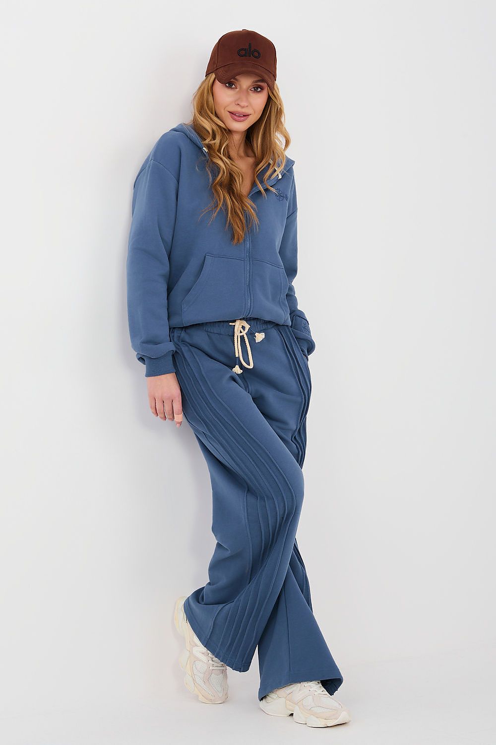 Hoodie Damen Reißverschluss Stickerei Baumwolle