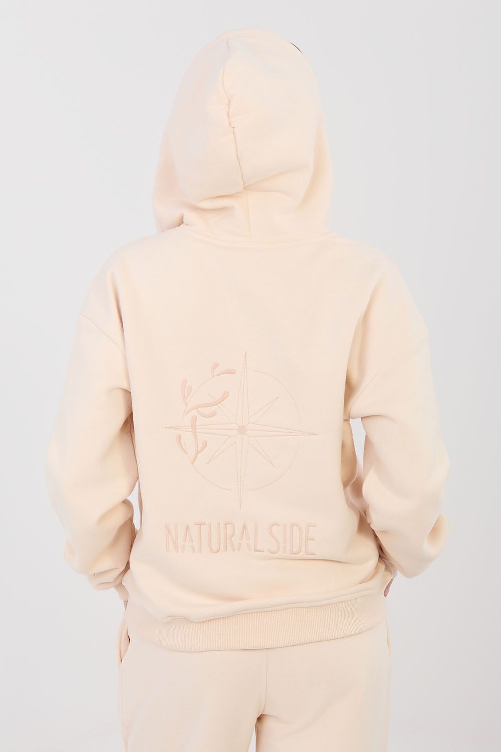 Hoodie Damen Reißverschluss Stickerei Baumwolle