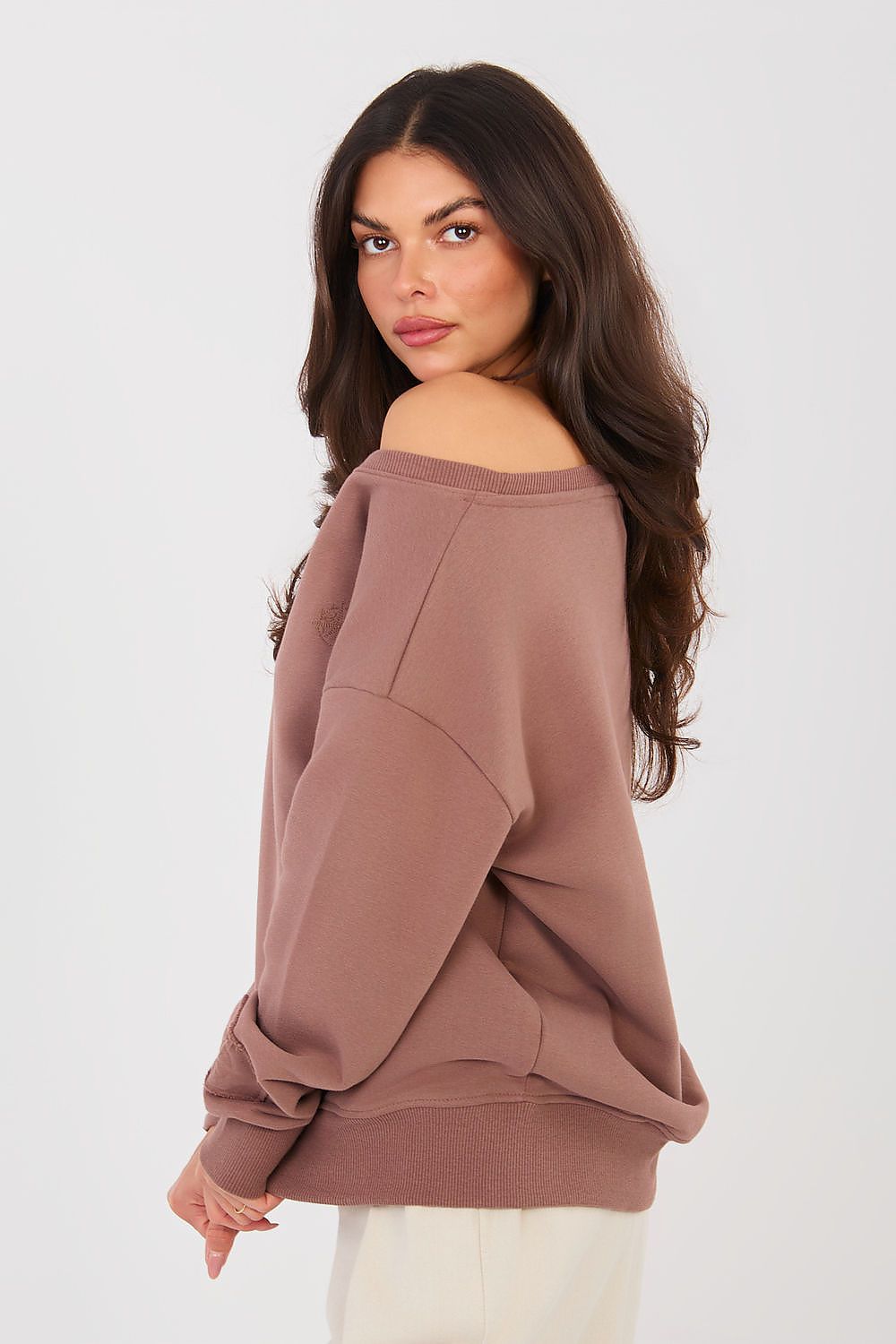 Bluse Damen Bootsausschnitt Stickerei Baumwolle