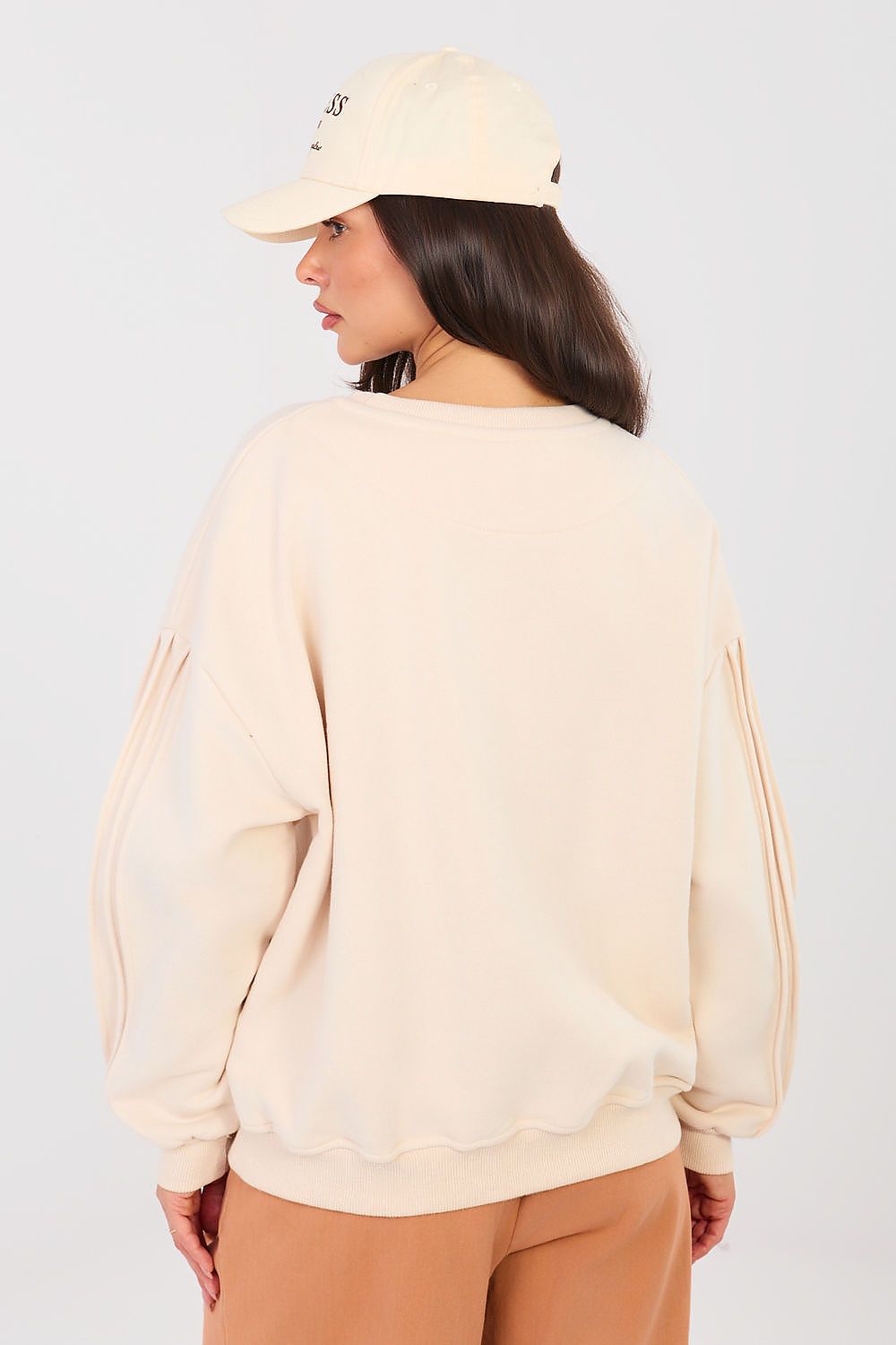 Pullover Damen Rundhals Stickerei Baumwolle Elasthan