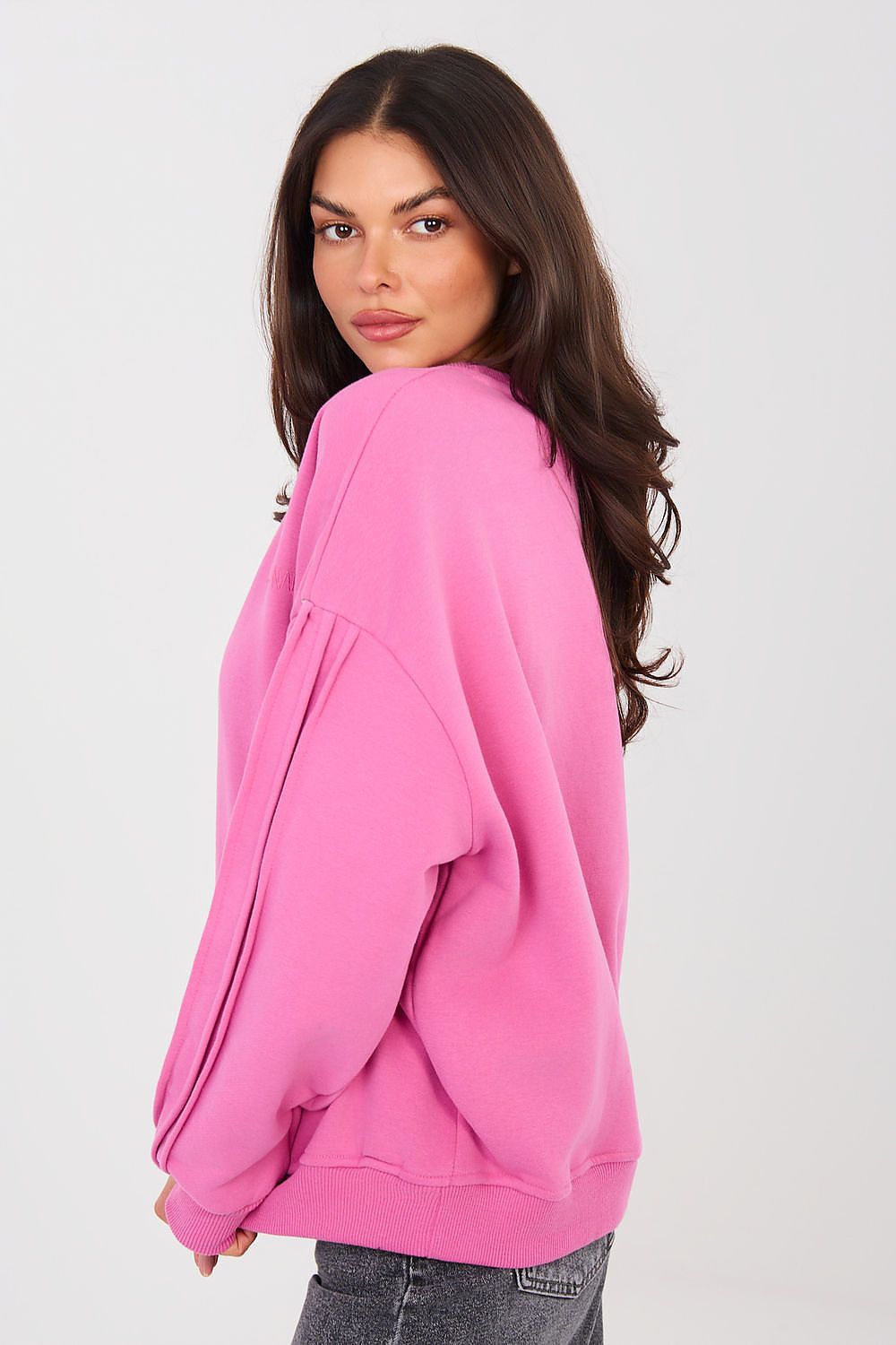 Pullover Damen Rundhals Stickerei Baumwolle Elasthan