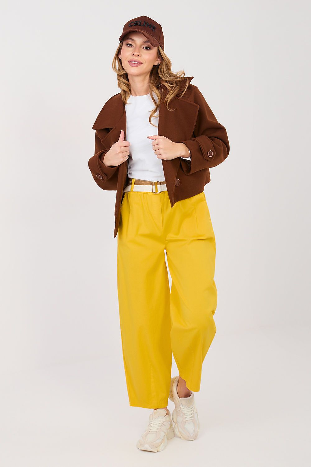 Karottenhose Damen hohe Taille 7/8 Baumwolle Gürtel Universalgröße