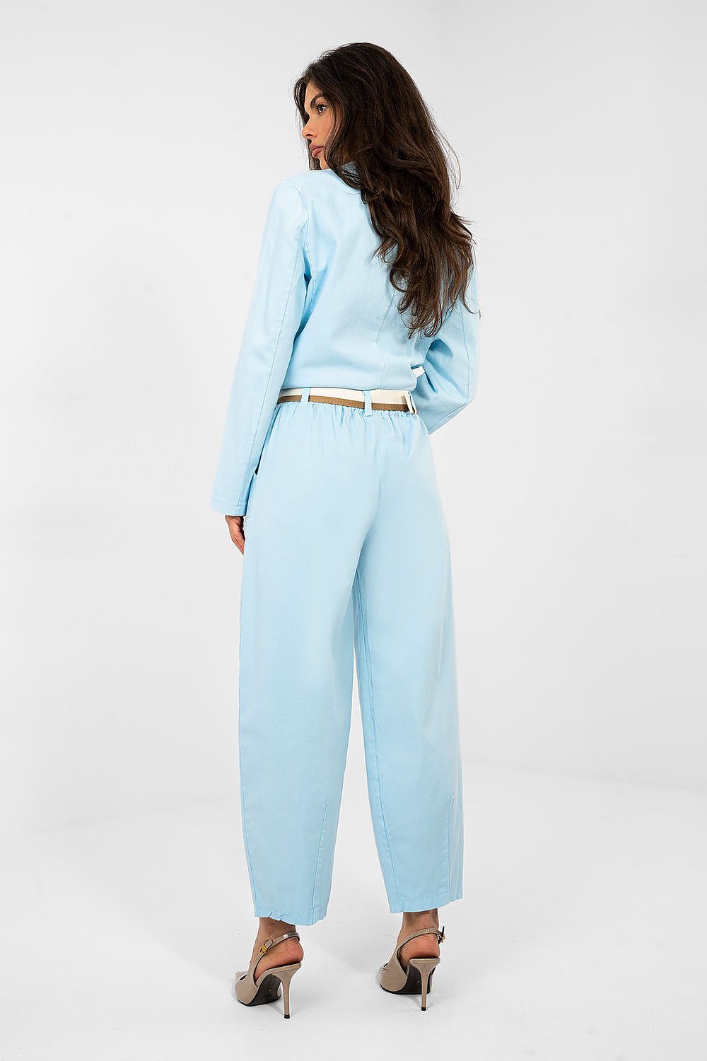 Karottenhose Damen hohe Taille 7/8 Baumwolle Gürtel Universalgröße