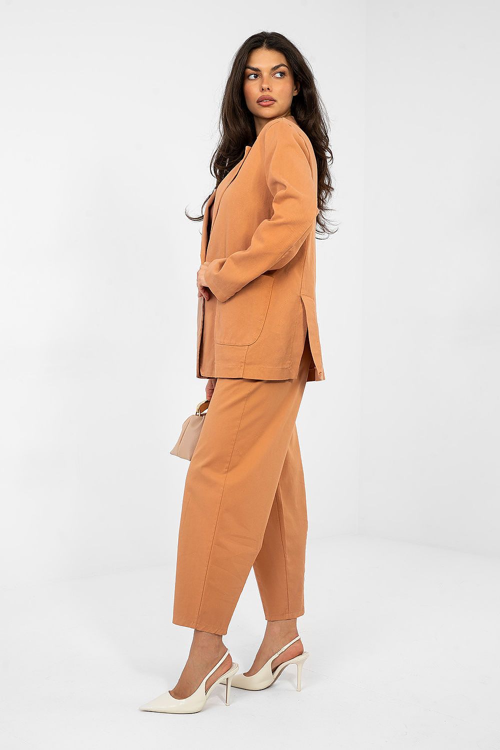 Karottenhose Damen hohe Taille 7/8 Baumwolle Gürtel Universalgröße
