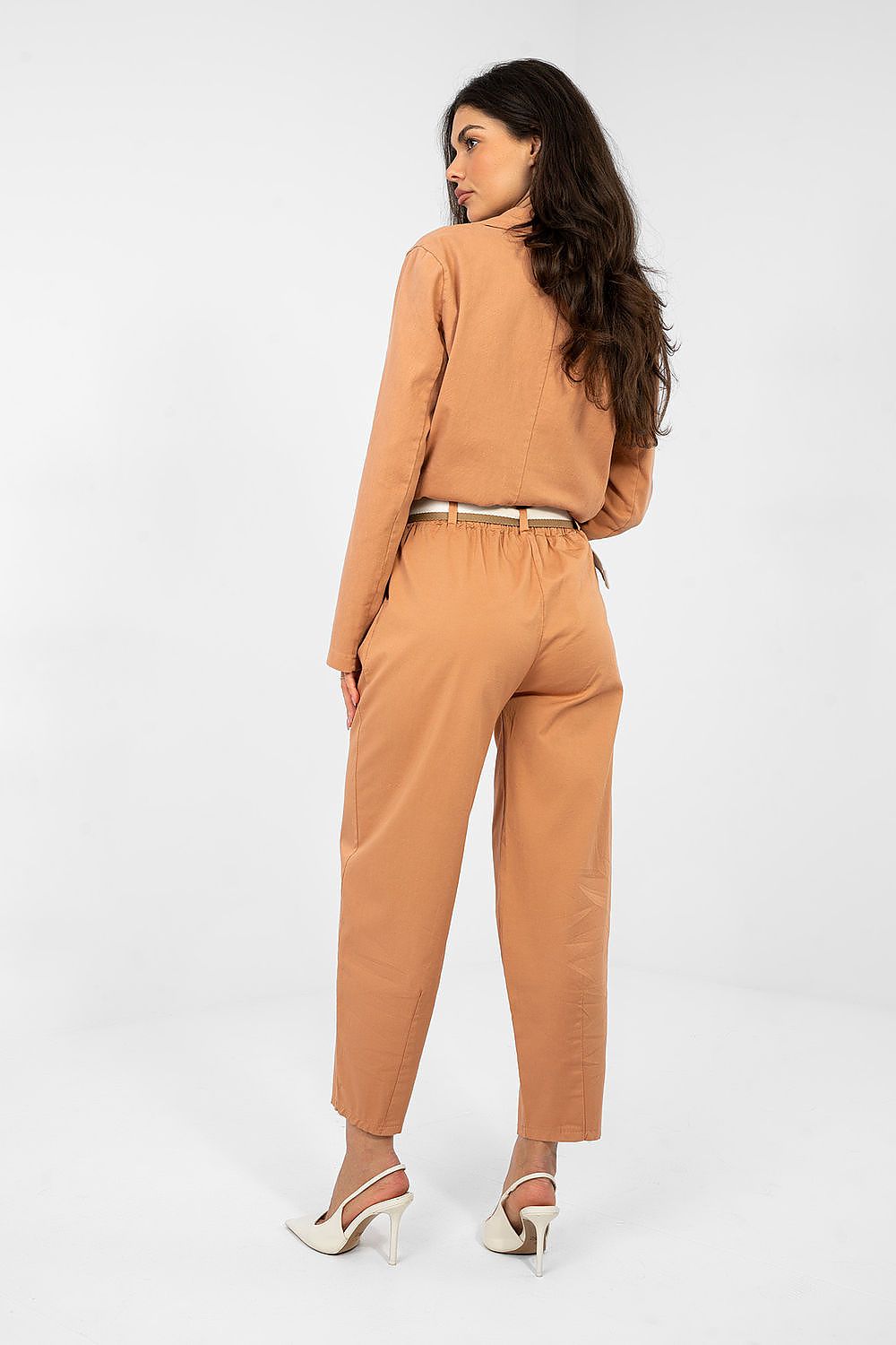 Karottenhose Damen hohe Taille 7/8 Baumwolle Gürtel Universalgröße