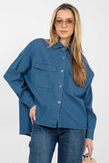 Jeansbluse Damen – Lässige Langarm-Bluse mit Knopfleiste