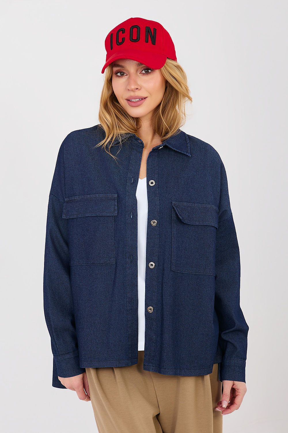 Jeansbluse Damen – Lässige Langarm-Bluse mit Knopfleiste