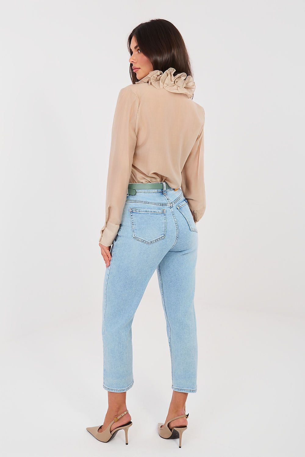 Mom Jeans Damen High Waist Blau – Zeitloser Denim-Style