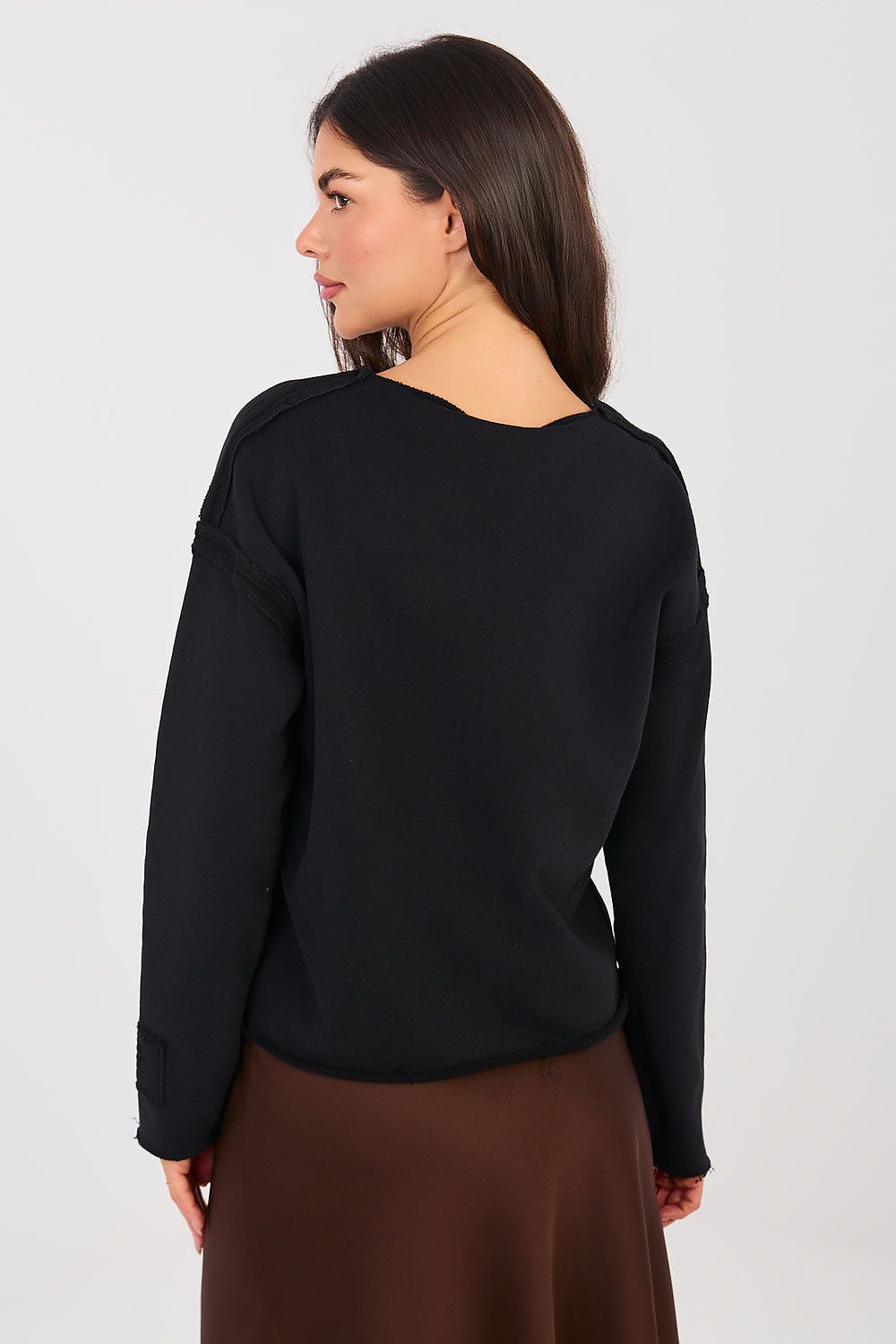 Pullover Damen Cropped Stickerei Baumwolle Elasthan