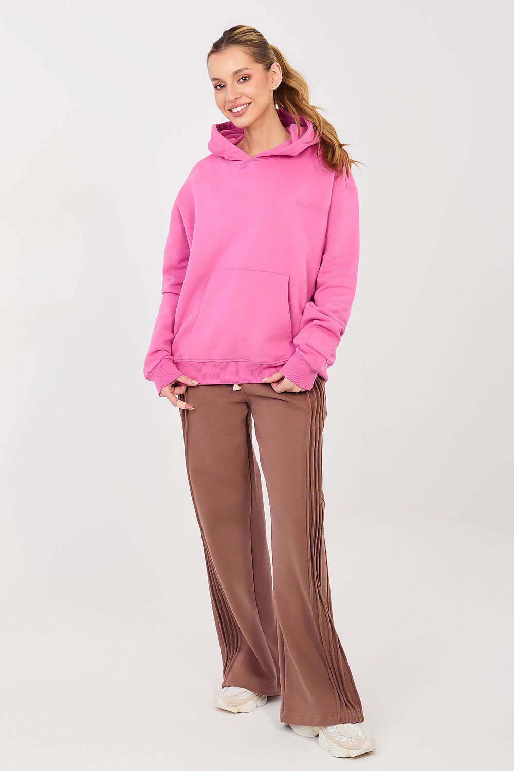 Hoodie Damen Stickerei Kängurutablesche Baumwolle