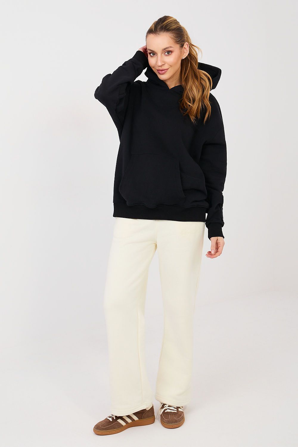 Hoodie Damen Stickerei Kängurutablesche Baumwolle