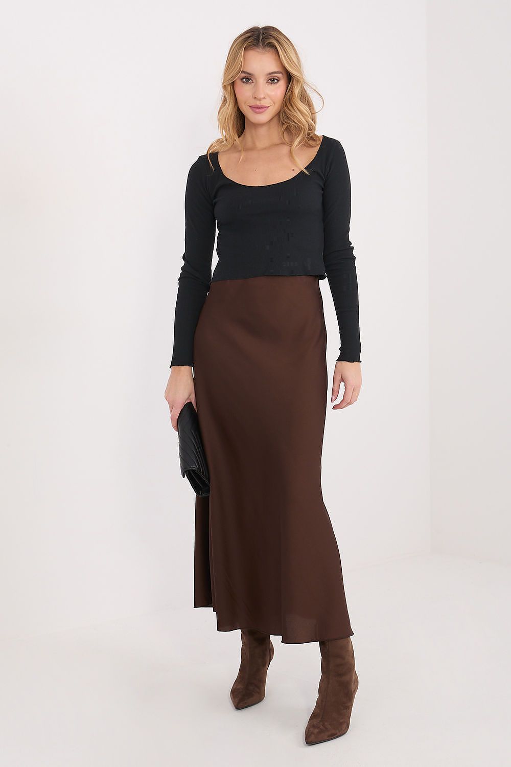 Kurzes Damen Longsleeve aus geripptem Baumwollmaterial