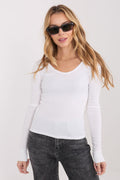 Klassisches Basic Longsleeve Damen kurz aus Baumwolle