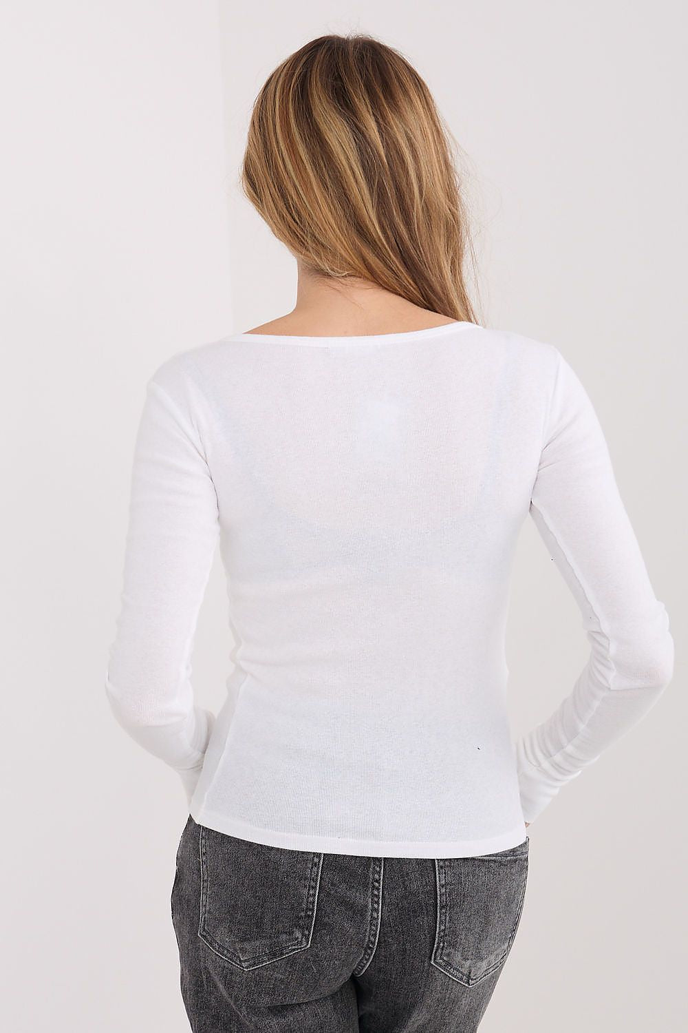 Klassisches Basic Longsleeve Damen kurz aus Baumwolle