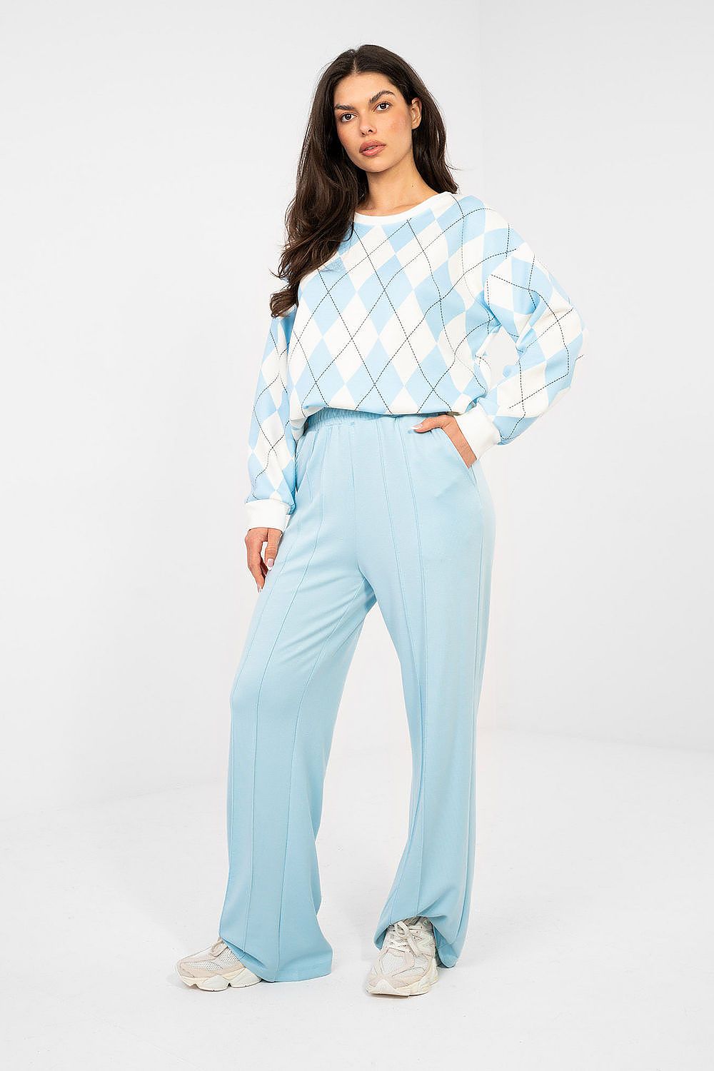 Jogginghose Damen Wide Leg High Waist Weich Casual