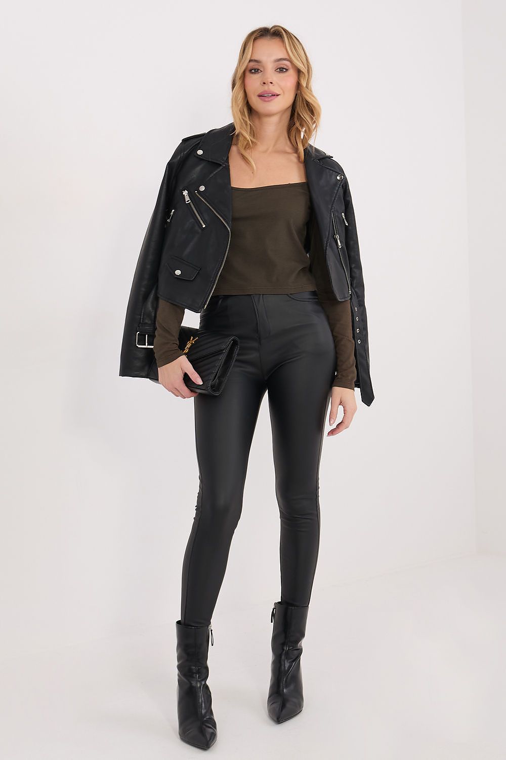 Damen Longsleeve mit rechteckigem Ausschnitt aus Baumwolle