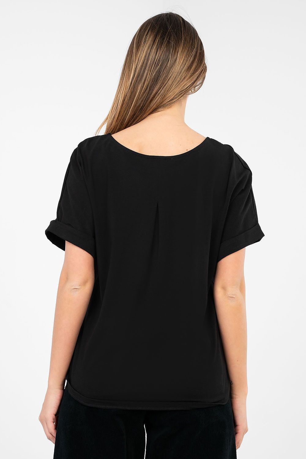 Oversize Shirt Damen Baumwolle - Basic Kurzarm Top Casual