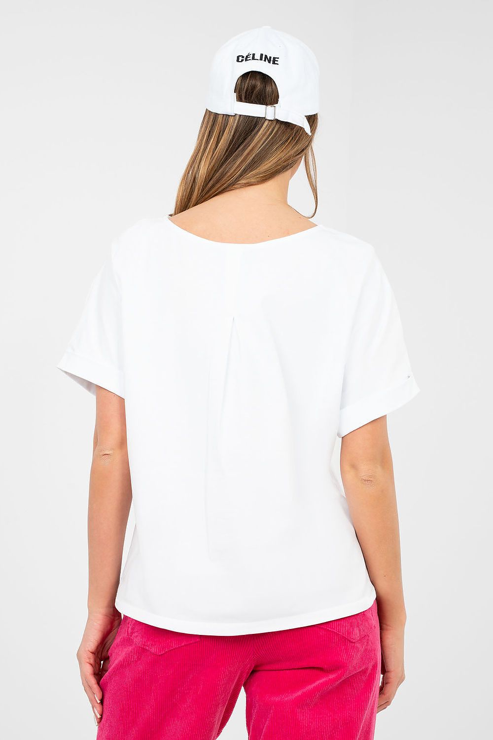 Oversize Shirt Damen Baumwolle - Basic Kurzarm Top Casual